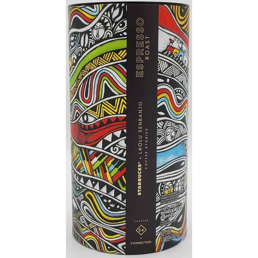 STARBUCKS Laolu Senbanjo Special Edition Espresso Empty Canister & Poster